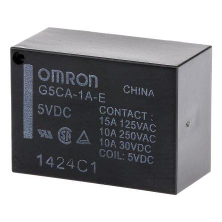 Omron Výkonové relé SPST Montáž na plošný spoj 15A 5V dc G5CA