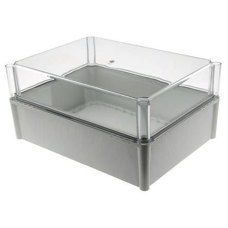 Fibox Pouzdro, řada: SOLID PC IP67 Nestíněný barva Šedá IK09, IK08 barva Průhledné Polykarbonát 378 mm 180 mm 278 mm
