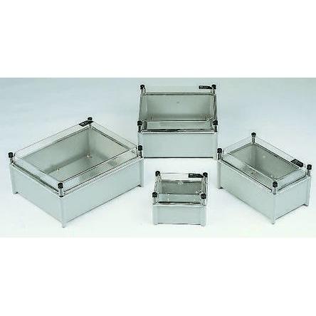 RS PRO Pouzdro IP66 Nestíněný barva Šedá IK10 barva Průhledné Laminát 300 mm 300 mm 175 mm