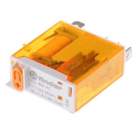 Finder Výkonové relé SPDT Montáž na plošný spoj 25A 48V ac 46