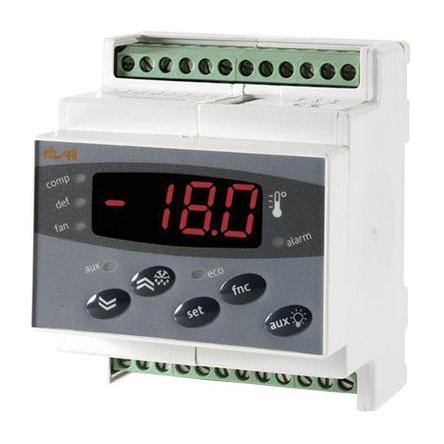 Eliwell Regulátor teploty s vypínačem, řada: DR 983 Lišta DIN, 55 °C, -5 °C 230V ac, typ řízení: Regulátor teploty s