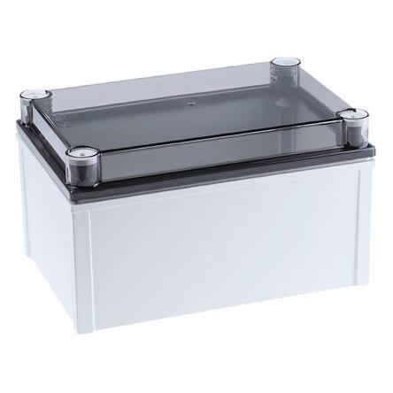 Fibox Nástěnná krabice, řada: CAB PCQ IP66, IP67 Polykarbonát Šedá 198 mm Průhledné dveře 172 mm 298 mm