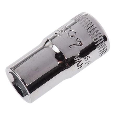 Zásuvka 1/4 in pohon 7 mm 6 bodů Čtvercový, celková délka: 24.7mm Bahco