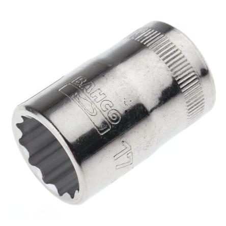 Zásuvka 1/2 in pohon 17 mm 12 bodů Čtvercový, celková délka: 38mm Bahco