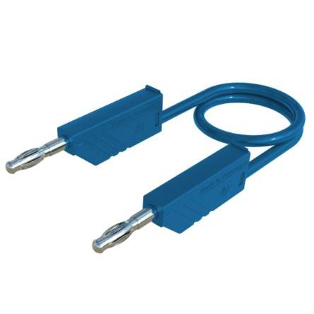 Hirschmann Test & Measurement Zkušební kabel s konektorem, Modrá 16A, délka kabelů: 2 m, 60V dc, Silikon