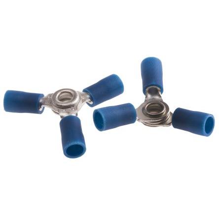 Očková koncovka, pokovení: Cín, 4 mm, Modrá, 75 °C, min. AWG: 16 AWG, max. AWG: 14 AWG, Izolované, -40 °C, RS PRO