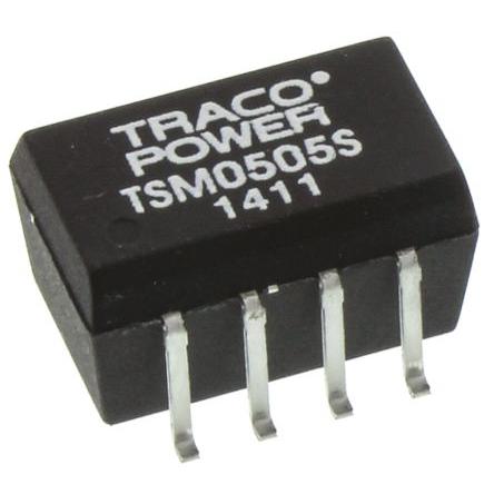 TRACOPOWER Měnič DC/DC TSM, výstup: 5V dc 1 kV dc, Vin 5.5V dc 200 mA, Vin 4.5V 1 W -40 °C 85 °C Povrch