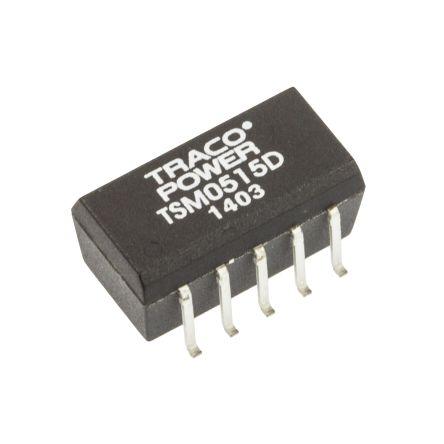 TRACOPOWER Měnič DC/DC TSM, výstup: 15V dc 1 kV dc, Vin 5.5V dc 33 mA, Vin 4.5V 1 W -40 °C 85 °C Povrch