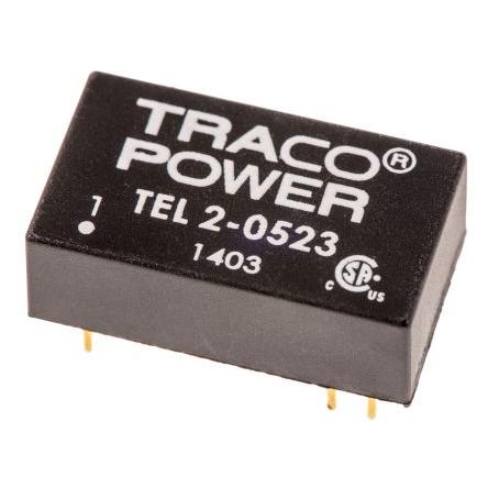 TRACOPOWER Měnič DC/DC TEL 2, výstup: 15V dc 1.5 kV dc, Vin 9V dc 65 mA, Vin 4.5V 2 W -40 °C 80 °C Montáž na plošný spoj