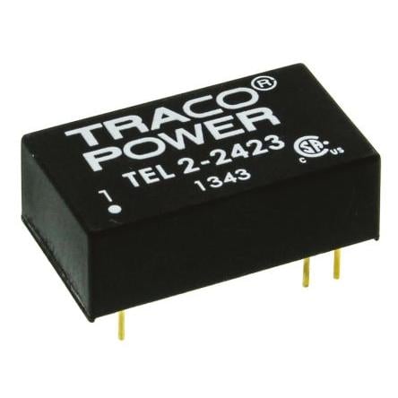 TRACOPOWER Měnič DC/DC TEL 2, výstup: 15V dc 1.5 kV dc, Vin 36V dc 65 mA, Vin 18V 2 W -40 °C 80 °C Montáž na plošný spoj
