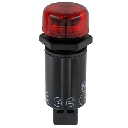 Indikátor pro montáž do panelu, řada: 948 Červená, typ žárovky: LED FASTON Sloan 16 mm, IP65