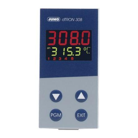 Jumo PID regulátor teploty, řada: JUMO dTRON 300 Panel, 55 °C, 0 °C, počet výstupů: 4, výstup: Logické, Relé 240V ac,