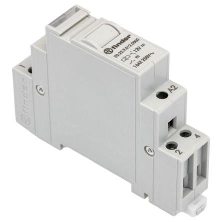 Finder Modulární krokové relé DPST-NO Lišta DIN 16A 12V dc 20