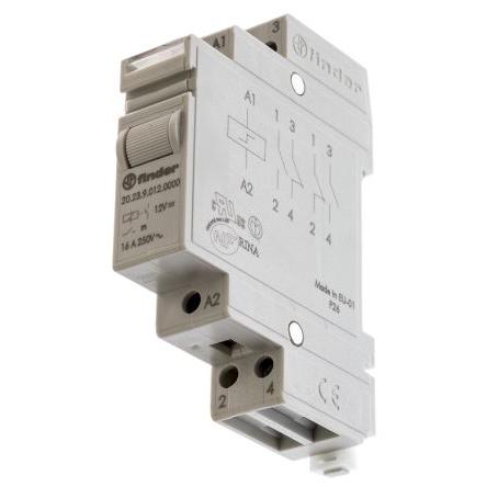 Finder Modulární krokové relé Lišta DIN 16A 12V dc 20