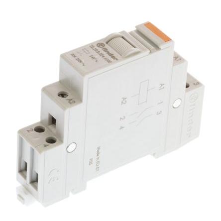 Finder Výkonové relé DPST Lišta DIN 20A 24V ac 22