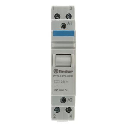 Finder Impulzní relé 2 NO Lišta DIN 20A 24V dc 22