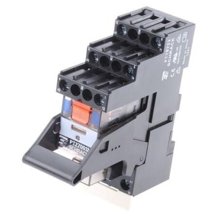 TE Connectivity Výkonové relé DPDT Lišta DIN 12A 12V dc PT