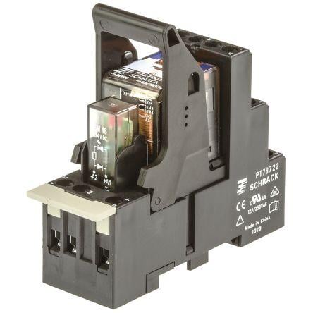 TE Connectivity Výkonové relé DPDT Lišta DIN 12A 24V dc PT