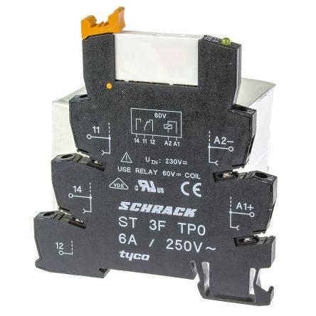 TE Connectivity Relé rozhraní 230V ac SPDT Lišta DIN SNR