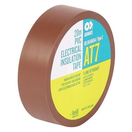 Elektrikářská páska, název: AT7, Hnědá Polyvinylchlorid 8000 V 19mm x, délka: 20 m tloušťka 0.13 mm Advance Tapes
