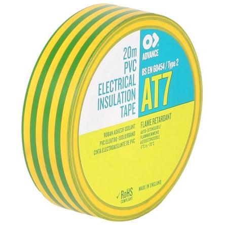 Elektrikářská páska, název: AT7, Žlutá Polyvinylchlorid 8000 V 19mm x, délka: 20 m tloušťka 0.13 mm Advance Tapes