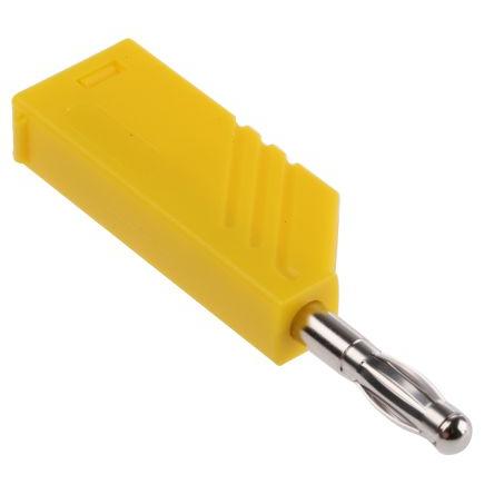 Hirschmann Test & Measurement Banánek, 4 mm, 60V dc, 24A, Žlutá, Vnější Šroubová, materiál kontaktu: Slitina berylia a