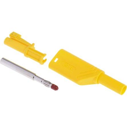 Hirschmann Test & Measurement Banánek, 4 mm, 1000V, 24A, Žlutá, Vnější Šroubová, materiál kontaktu: Slitina berylia a
