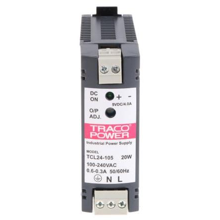 TRACOPOWER Napájecí zdroj na lištu DIN TCL, počet výstupů: 1 Spínaný režim 375 V dc, 264V ac 4 A AC/DC 5.25V dc DC 20 W