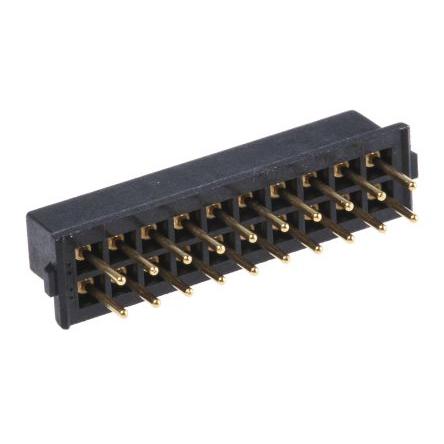Patice PCB, řada: M80, orientace těla: Rovný, rozteč: 2 mm Deska-deska, počet kontaktů: 20, počet řad: 2, Průchozí otvor
