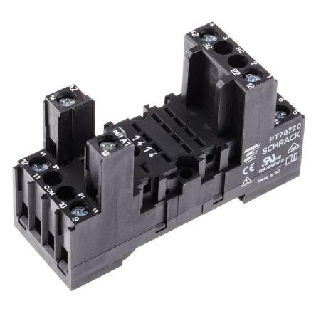 TE Connectivity Objímka relé 14 240V ac PT Lišta DIN, Montáž na plošný spoj, Pájka