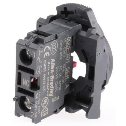 Allen Bradley Blok kontaktů, řada: 800F Blok kontaktů 1 NC 600V Šroub