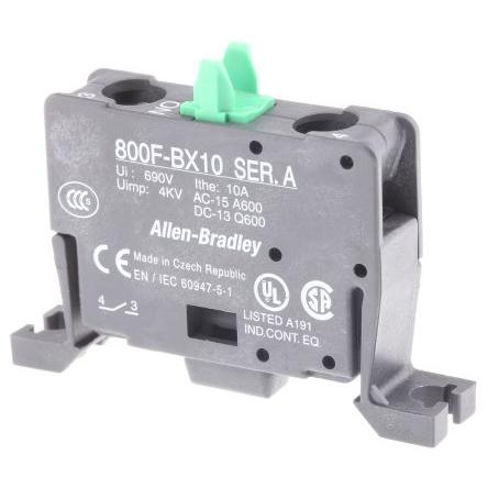 Allen Bradley Blok kontaktů, řada: 800F Blok kontaktů 1 NO 600V Šroub