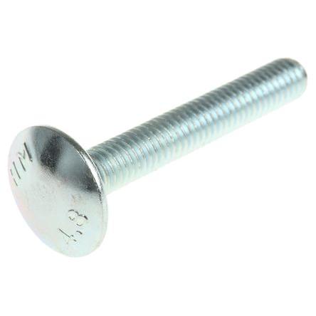 RS PRO Vratový šroub, Lesklý zinek, Ocel, Metrické, délka: 40 mm, délka: 100 mm