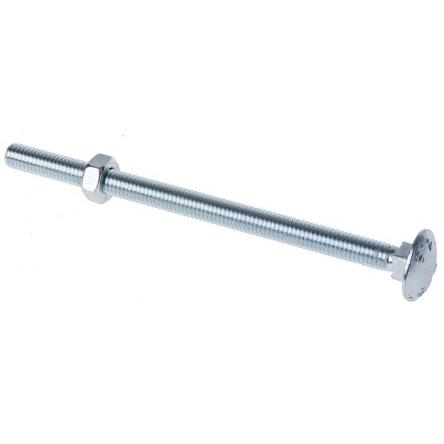 RS PRO Vratový šroub, Lesklý zinek, Ocel, Metrické, délka: 100 mm, délka: 100 mm