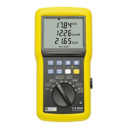 Analyzátor kvality elektrické energie 3fázový, číslo modelu: CA 8220 Chauvin Arnoux 100 mA 600V ac