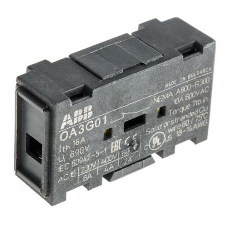 ABB Pomocný kontakt 1 NC 1 Zaklapávací montáž, rozsah: OS