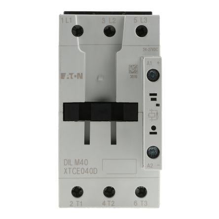 Eaton 1 NO Stykač napětí ve vinutí 24V dc 3pólový 40 A 400V ac 18.5 kW s 3 NO kontakty 24V dc Řízení motoru, Rezistivní