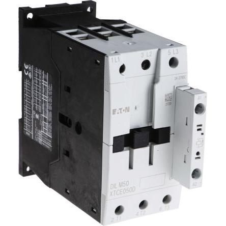 Eaton 1 NO Stykač napětí ve vinutí 24V dc 3pólový 50 A 400V ac 22 kW s 3 NO kontakty 24V dc Řízení motoru, Rezistivní