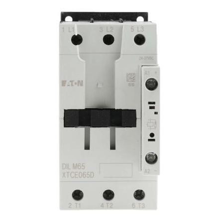 Eaton 1 NO Stykač napětí ve vinutí 24V dc 3pólový 65 A 400V ac 30 kW s 3 NO kontakty 0V Řízení motoru, Rezistivní zátěž,