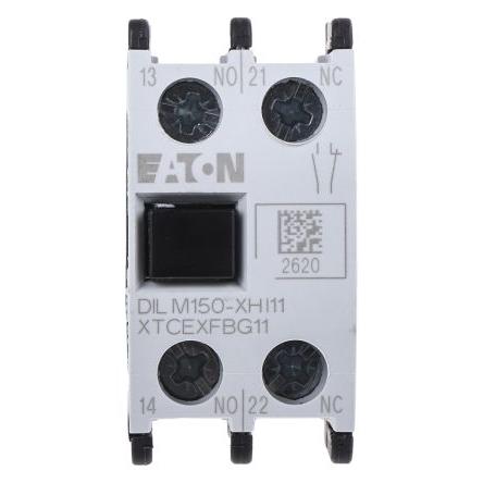 Eaton Pomocný kontakt 1 NO/1 NC 2 Přední upevnění, rozsah: DILM40 - DILM170 s Šroub 16 A 220 V dc, 500V ac