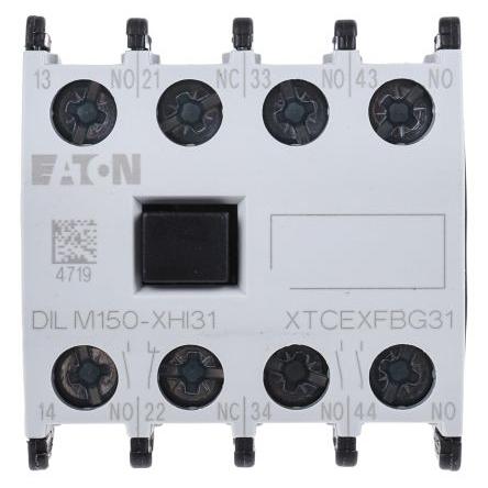 Eaton Pomocný kontakt 3 NO, 1 NC 4 Přední montáž, rozsah: DILM s Šroub 16 A 220 V dc, 500V ac