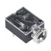 Decelect Konektor jack, Montáž na plošný spoj, Stereo, Pájecí Vnitřní, 3.5 mm 1 1A barva Černá, orientace těla: Rovný,