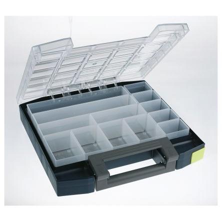 Přihrádková krabice 13 přihrádek Modrá, Polypropylen, Polykarbonát 55 mm x 298mm x 284 mm Raaco