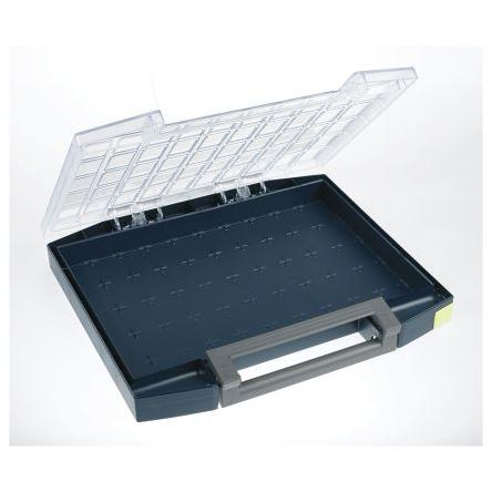 Přihrádková krabice 4 přihrádek Šedá, Polypropylen, Polykarbonát Nastavitelné přepážky 55 mm x 421mm x 361 mm Raaco