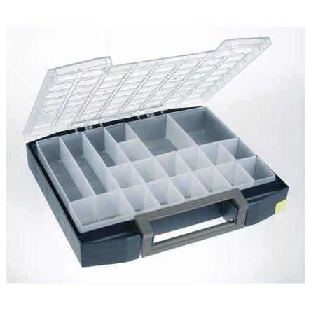 Přihrádková krabice 20 přihrádek Modrá, Polypropylen, Polykarbonát 78 mm x 465mm x 401 mm Raaco