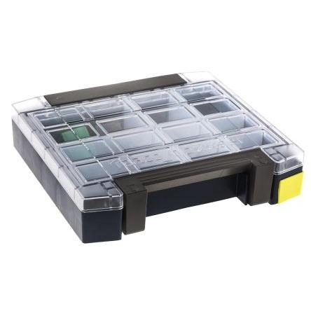Přihrádková krabice 9 přihrádek Modrá, Polypropylen, Polykarbonát 55 mm x 241mm x 225 mm Raaco