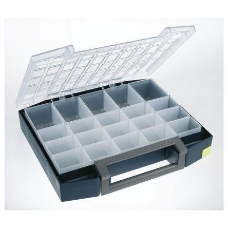 Přihrádková krabice 20 přihrádek Modrá, Polykarbonát, Polypropylen 78 mm x 421mm x 361 mm Raaco