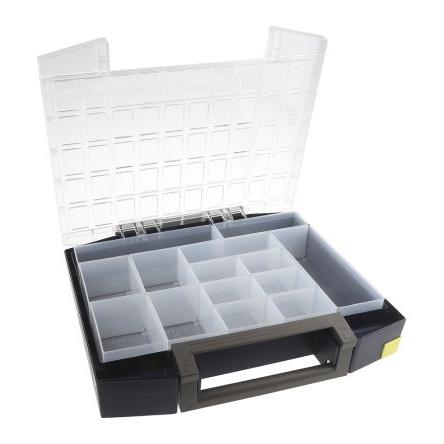 Přihrádková krabice 14 přihrádek Modrá, Polypropylen, Polykarbonát 78 mm x 421mm x 361 mm Raaco