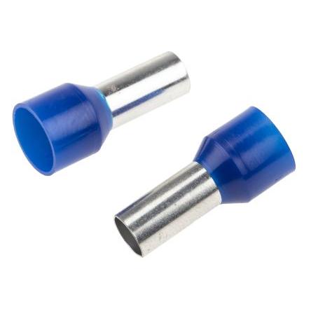 RS PRO Krimpovací dutinka Bootlace Izolované délka kolíku 12 mm Modrá, průměr kolíku: 6.2 mm, max. AWG: 6 AWG, min. AWG: