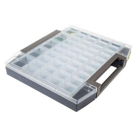 Přihrádková krabice Šedá, Polypropylen, Polykarbonát 55 mm x 421mm x 361 mm Raaco